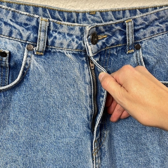 The Ragged Priest Jeans Wide Leg High Rise Baggy Jeans Raw Hem Crop Skater - Picture 4 of 12